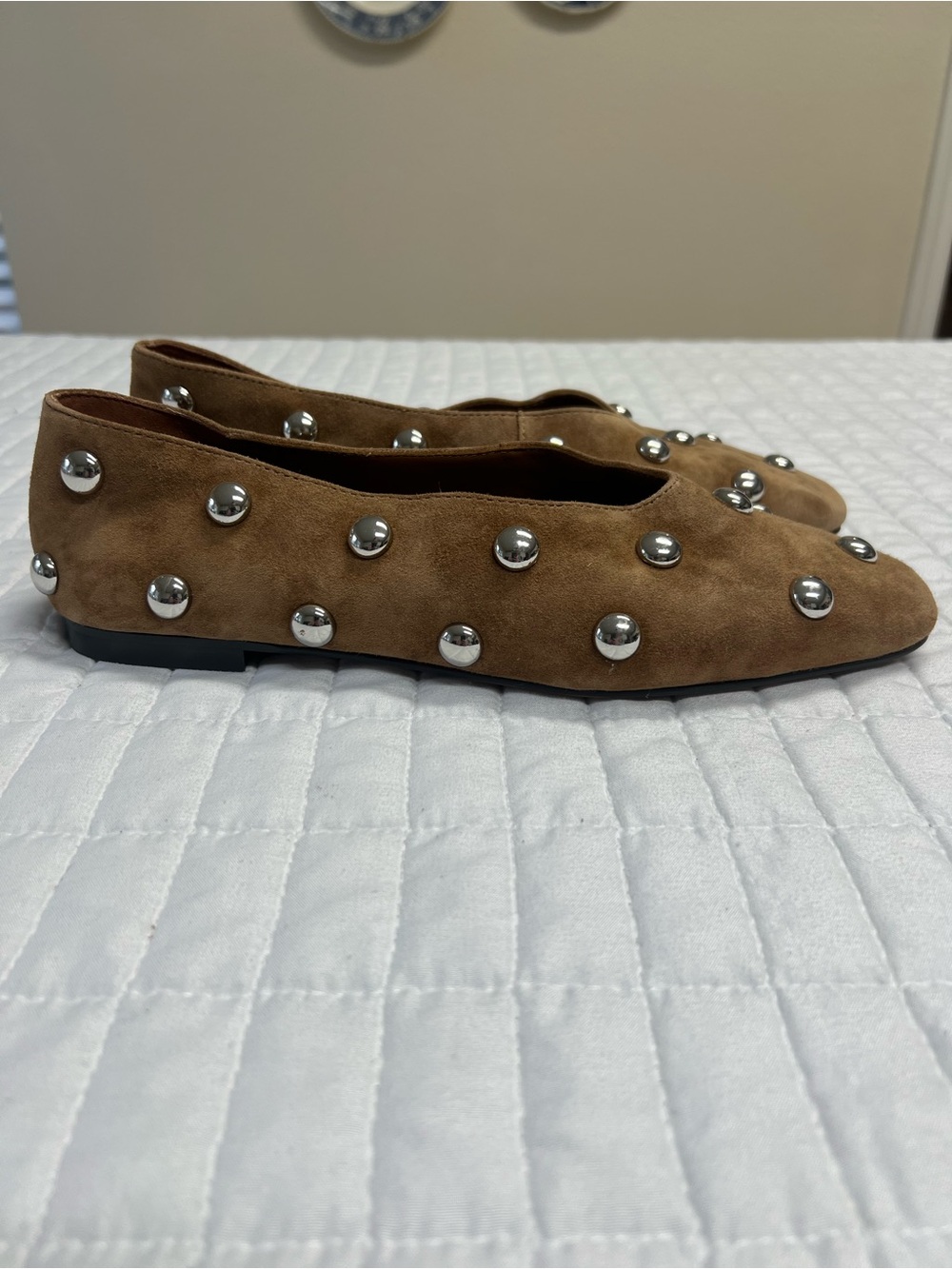 Madewell The Mylie Ballet Flat in Dried Acorn Brown Studded Size 9.5 - Picture 4 of 12